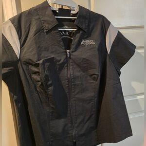 Harley-Davidson Black and Gray Women's Shirt 1w